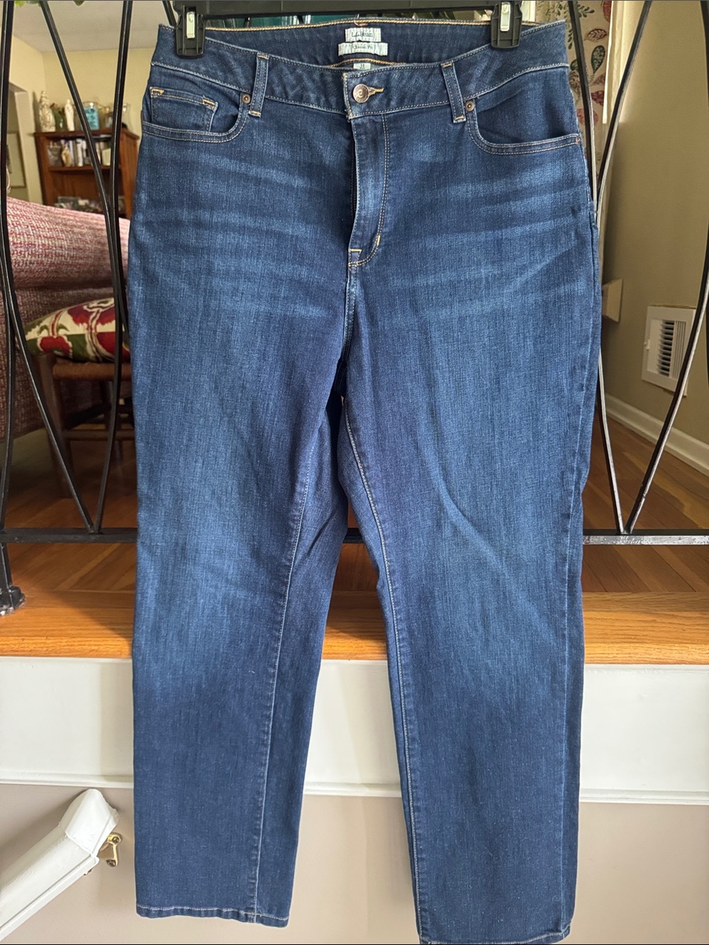 LL Bean Ladies Classic Fit Straight Jeans - Dark Blue - Size 14